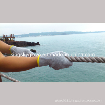 Grey String Knit Cotton and Polyester Glove (2312)